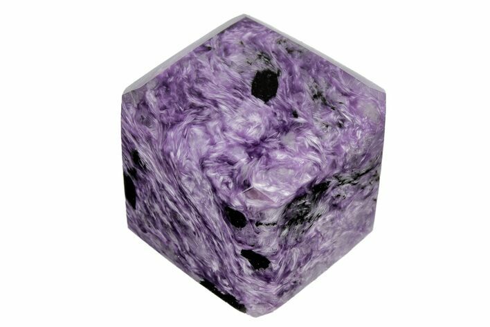 Polished Purple Charoite Cube - Siberia #211771